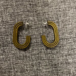 Wood green earrings